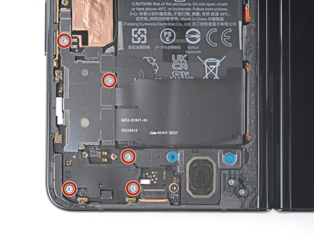 Step #76. Connect the Base Battery and Flip Battery Cables3